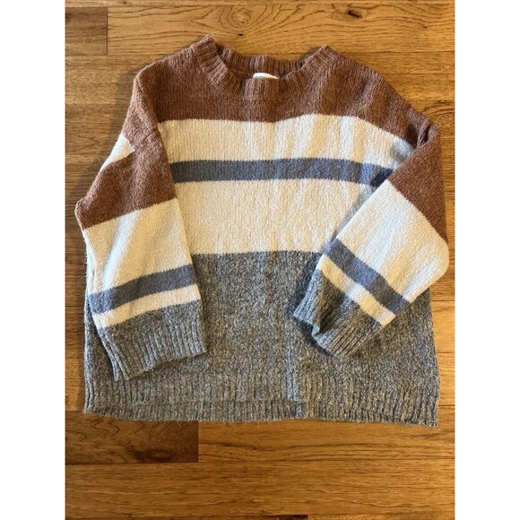 Newbury Kustom Women's Size Small Striped Cozy Knit Long Sleeve Pullover Sweater - Picture 5 of 7